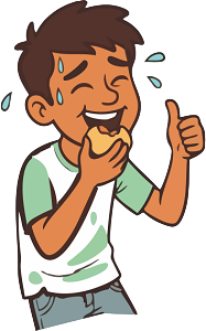 Boy enjoying ready-to-eat golgappa