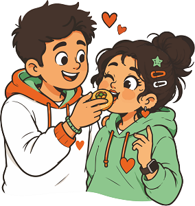 Couple enjoying ready-to-eat golgappa together
