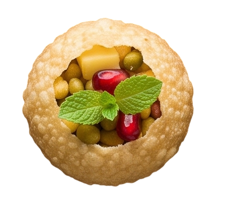 Ready-to-eat pani puri Mumbai with mint and sweet chutney
