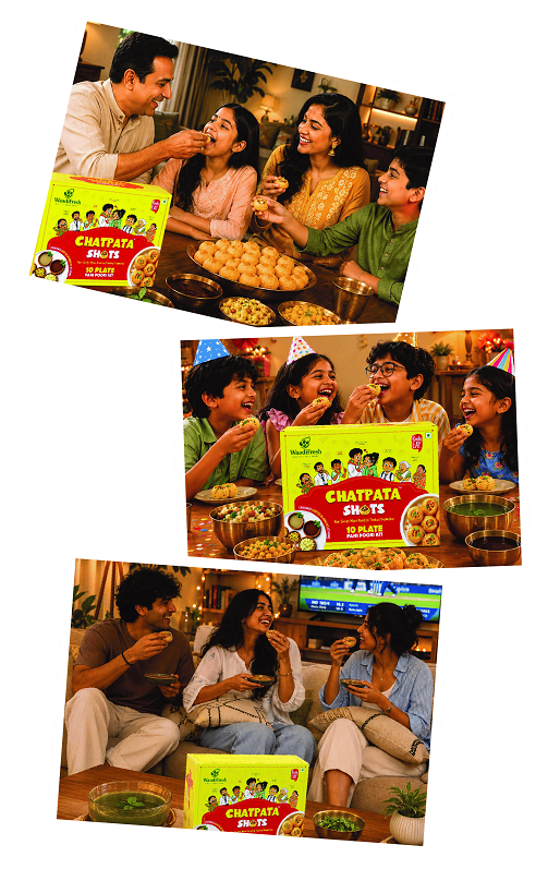 Family enjoying Chatpata Shots